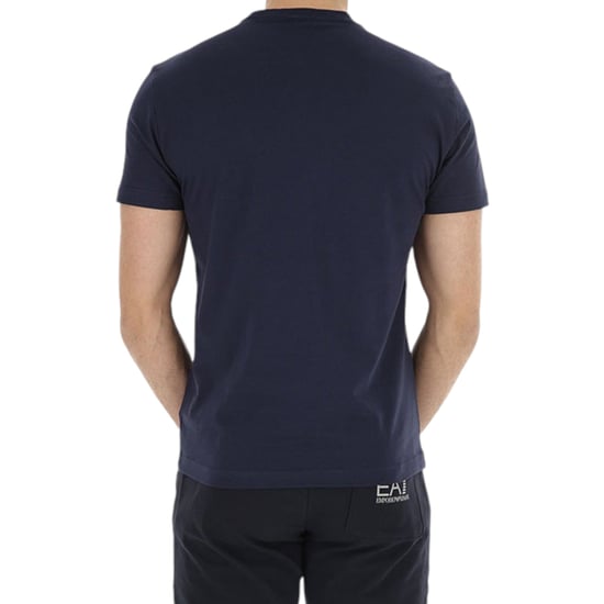 ARMANI EA7 3ZPT45 Mens Cotton T-Shirt Emporio Armani Summer Tops Navy Blue Tees - Image 2