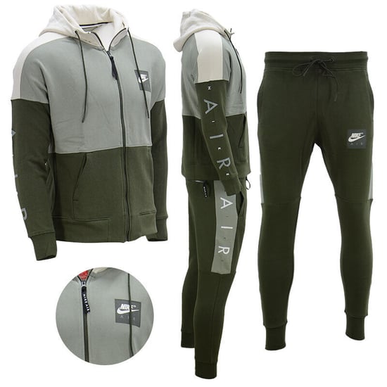Nike Air Mens Green Fleece Tracksuit - Image 1