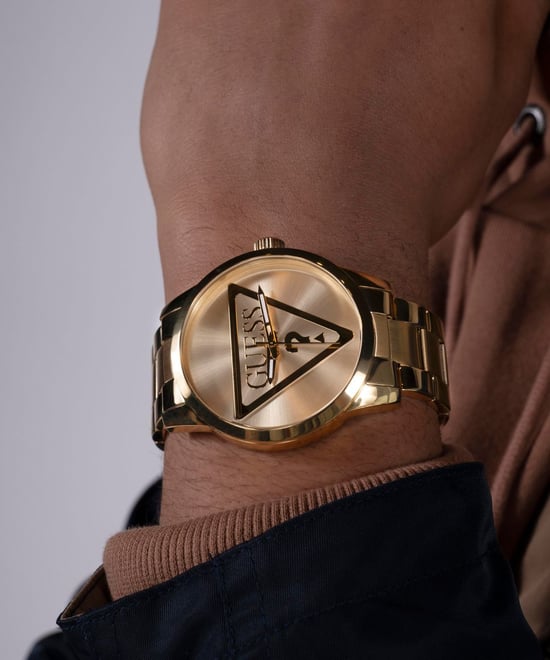 Guess Badge Heren Horloge Goudkleurig GW0782G1 - Image 5