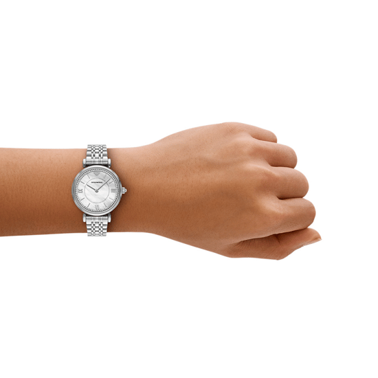 Emporio Armani Gianni T-bar Dames Zilveren Horloge AR11701 - Image 4