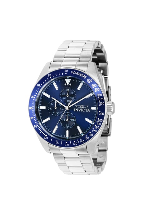 Invicta Aviator 38965 Heren Horloge - Quartz Uurwerk - Roestvrij Staal met blauwe Wijzerplaat - 45mm - Image 1