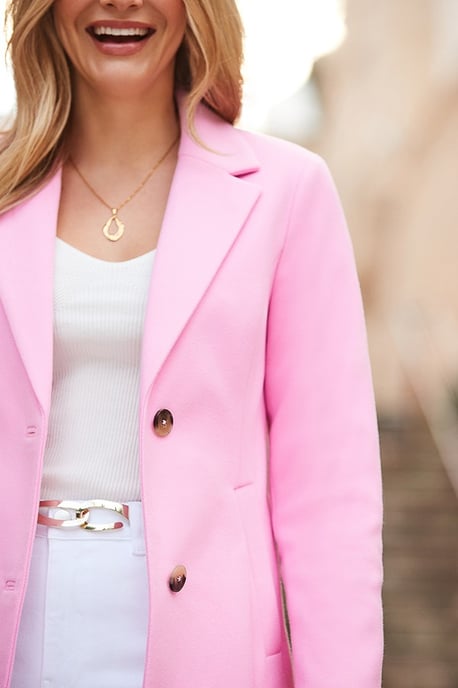Rosé Pink Tailored Coat With Buttons - Image 5