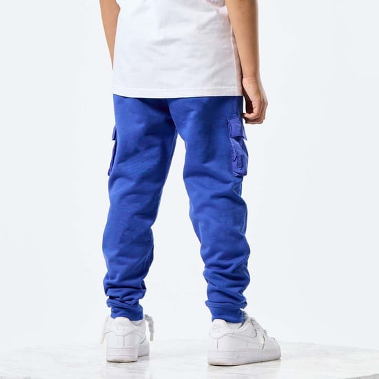 Boy's Weekend Offender Junior Lippi Jog Pants With Parachute Pockets in Blue - Image 2