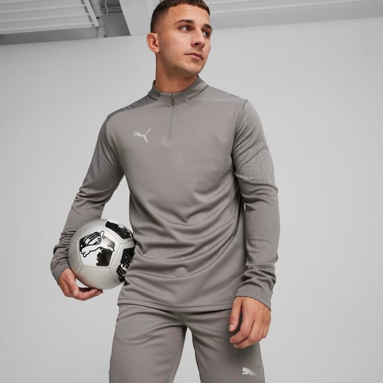 Men's Puma TeamFINAL Training 1/4 Zip Top in Grey - Image 3