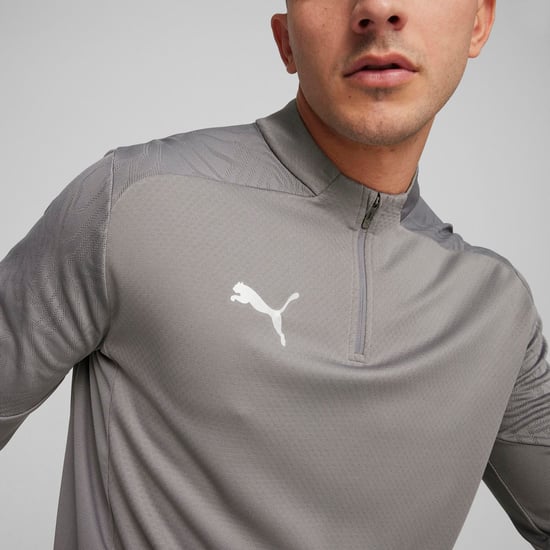 Men's Puma TeamFINAL Training 1/4 Zip Top in Grey - Image 5