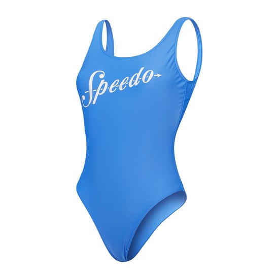 Women's Speedo Logo Deep U-Back 1 Piece Swimsuit in Blue - Image 1