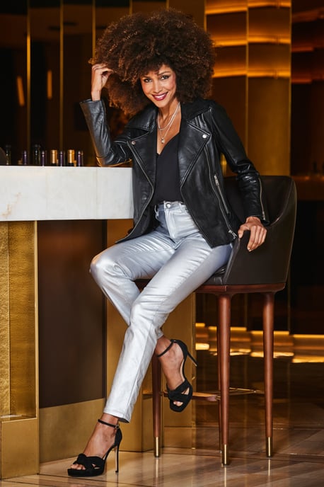 Silver Metallic Slim Leg Jean - Image 5