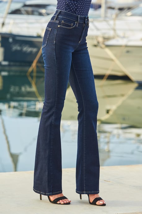 Dark Indigo Kick Flare Jeans - Image 4