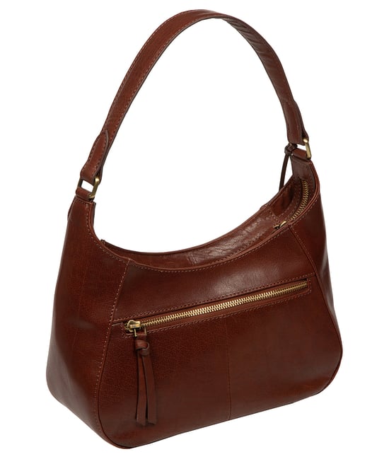 'Lucia' Conker Brown Leather Grab Bag - Image 2