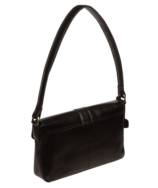 'Elvira' Black Leather Evening Bag - Image 2