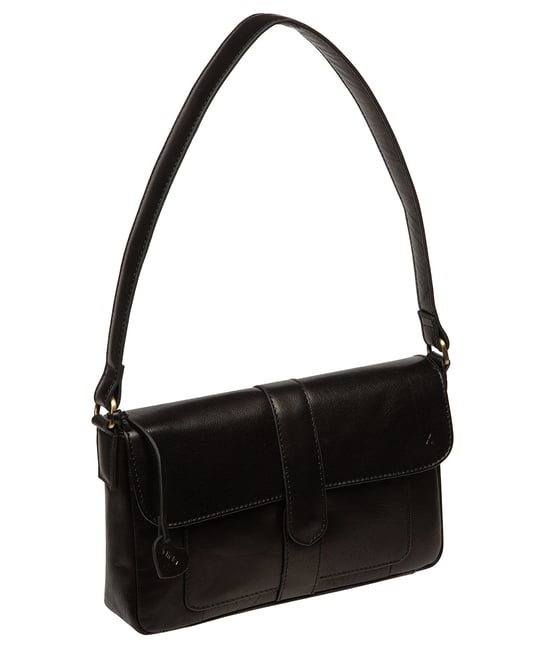 'Elvira' Black Leather Evening Bag - Image 3