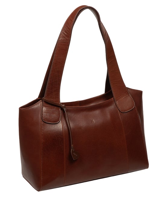 'Contessa' Conker Brown Leather Handbag - Image 3