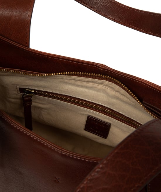 'Contessa' Conker Brown Leather Handbag - Image 4