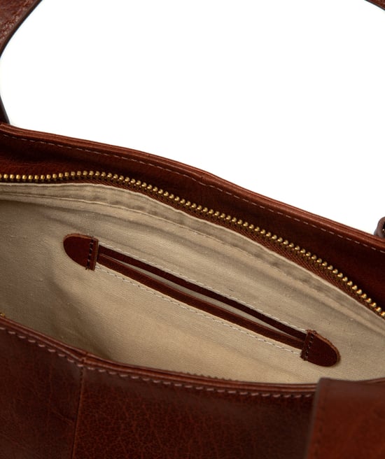'Contessa' Conker Brown Leather Handbag - Image 5
