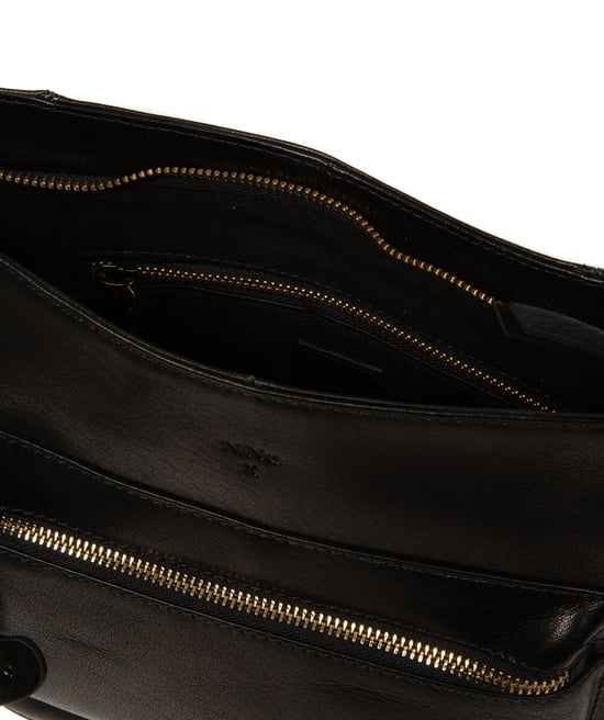 'Orla' Black Leather Shoulder Bag - Image 4