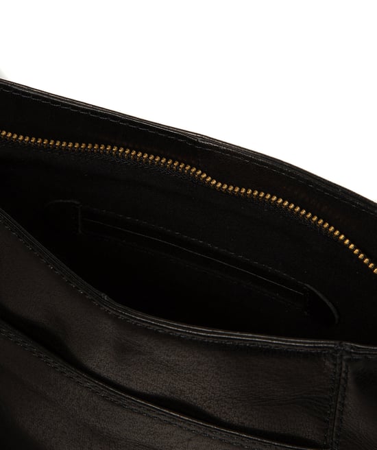 'Orla' Black Leather Shoulder Bag - Image 5