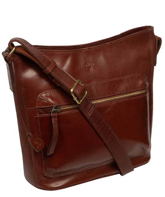 'Orla' Conker Brown Leather Shoulder Bag - Image 3