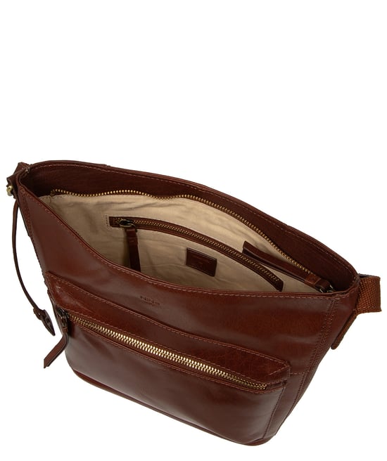 'Orla' Conker Brown Leather Shoulder Bag - Image 4