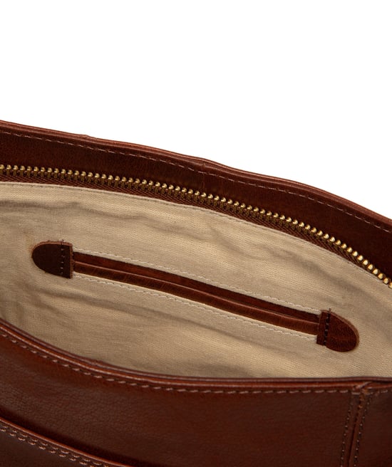 'Orla' Conker Brown Leather Shoulder Bag - Image 5
