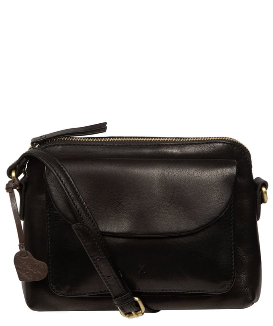'Estella' Black Leather Cross Body Bag - Image 1