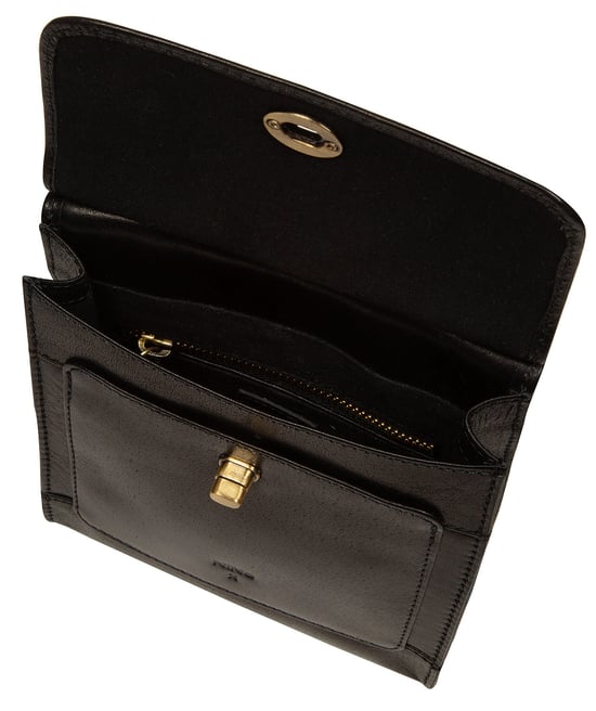 'Estella' Black Leather Cross Body Bag - Image 3
