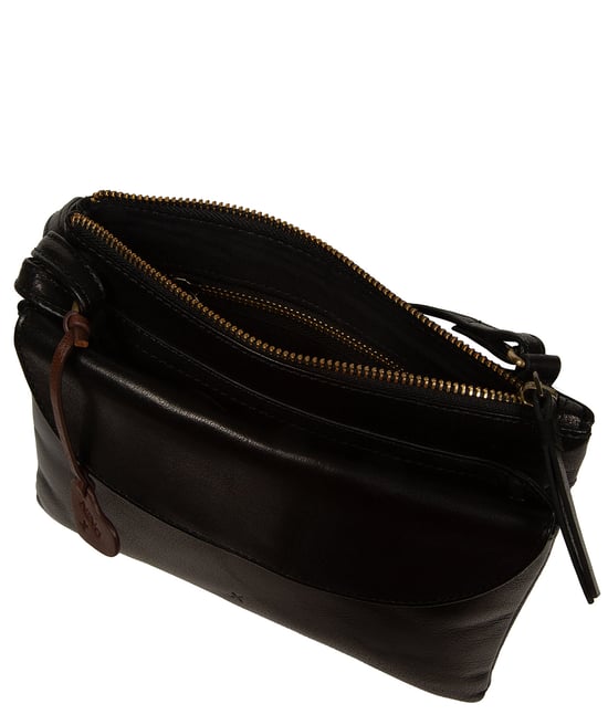'Ornella' Black Leather Cross Body Bag - Image 3