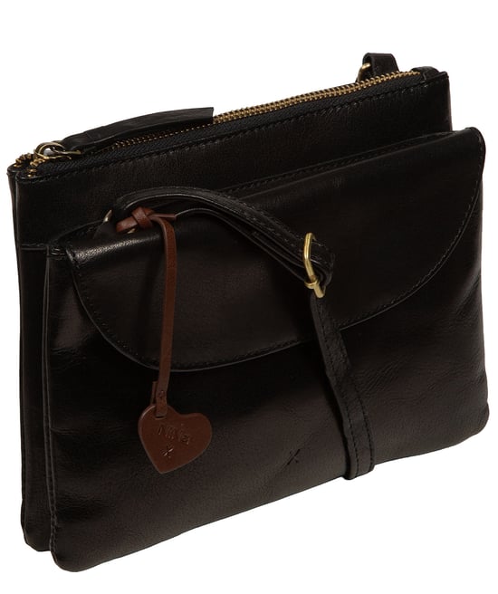 'Ornella' Black Leather Cross Body Bag - Image 4