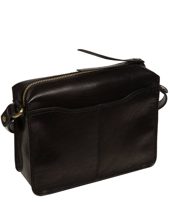 'Capri' Black Leather Cross Body Bag - Image 2