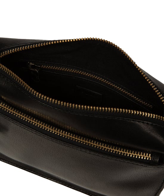 'Capri' Black Leather Cross Body Bag - Image 3
