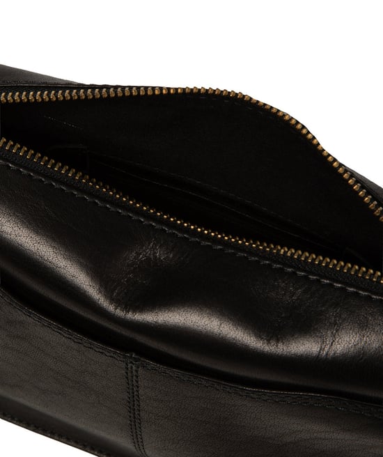 'Capri' Black Leather Cross Body Bag - Image 5