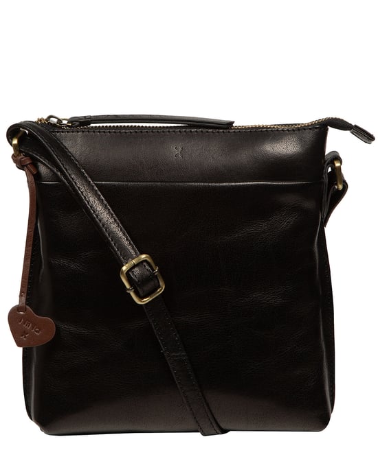 'Lavinia' Black Leather Cross Body Bag - Image 1