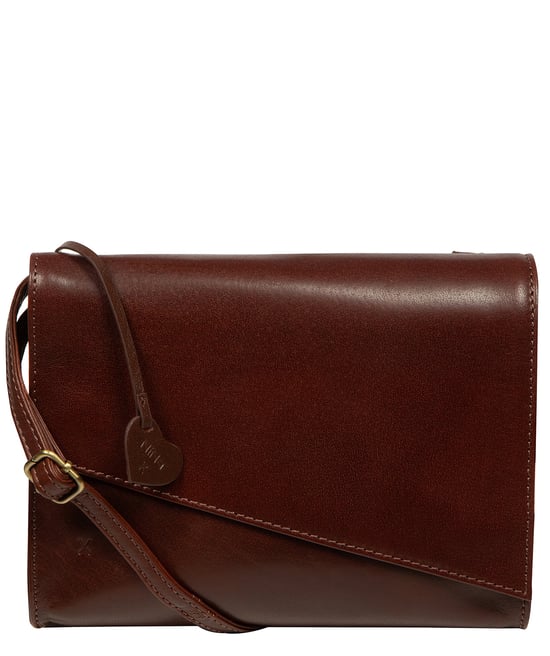'Natalina' Conker Brown Leather Cross Body Bag - Image 1