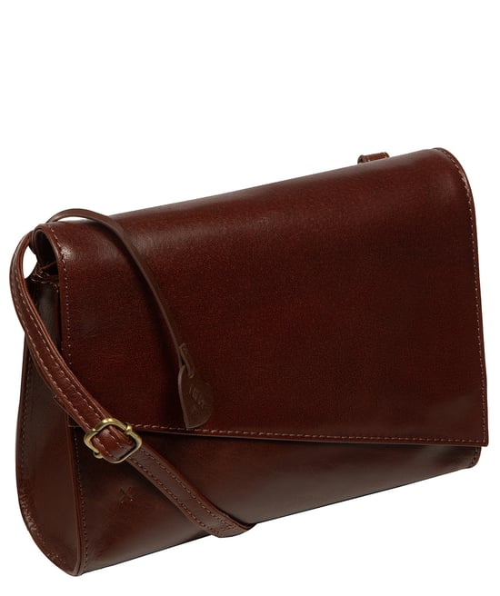 'Natalina' Conker Brown Leather Cross Body Bag - Image 4