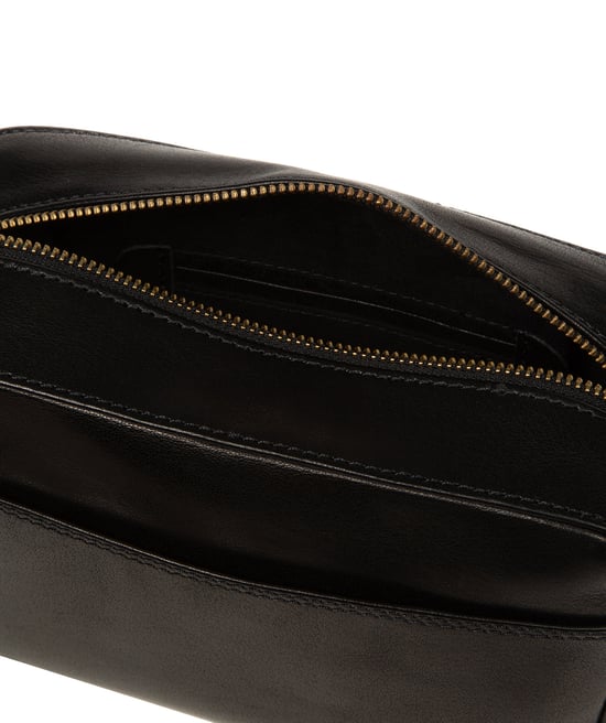 'Livia' Black Leather Cross Body Bag - Image 5
