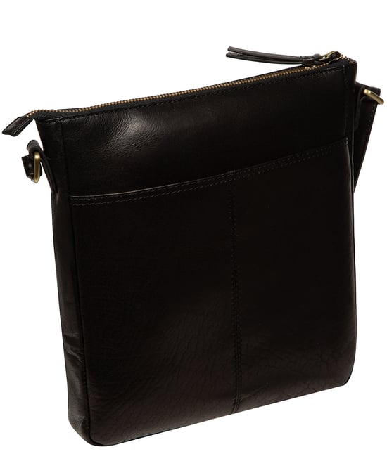 'Teodora' Black Leather Cross Body Bag - Image 2