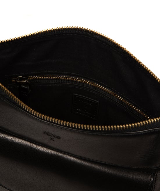 'Teodora' Black Leather Cross Body Bag - Image 3