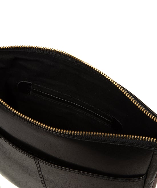 'Teodora' Black Leather Cross Body Bag - Image 5