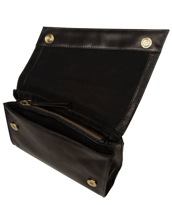 'Carina' Black Leather Cross Body Bag - Image 3