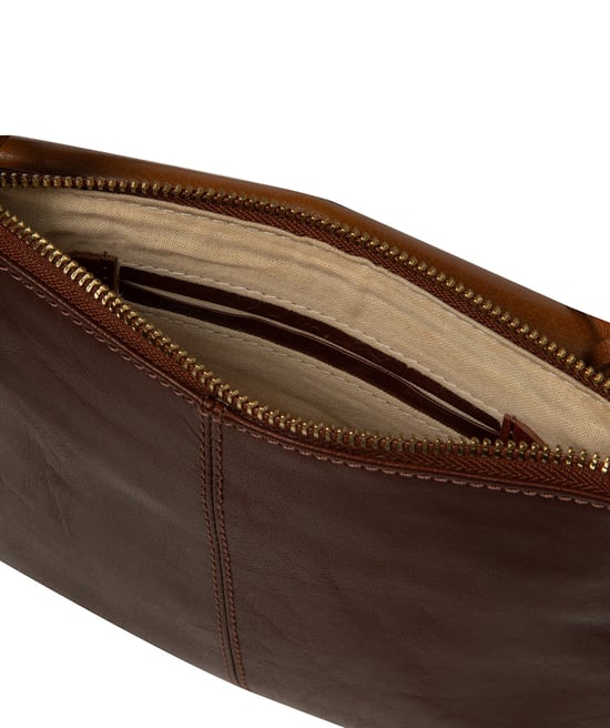 'Ornella' Conker Brown Leather Cross Body Bag - Image 5