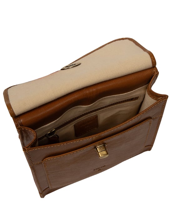 'Estella' Conker Brown & Dark Tan Leather Cross Body Bag - Image 3