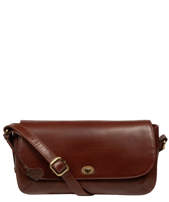 'Marina' Conker Brown Leather Cross Body Bag - Image 1