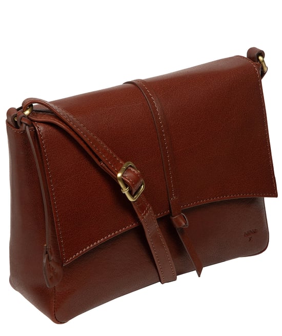 'Marina' Conker Brown Leather Cross Body Bag - Image 3