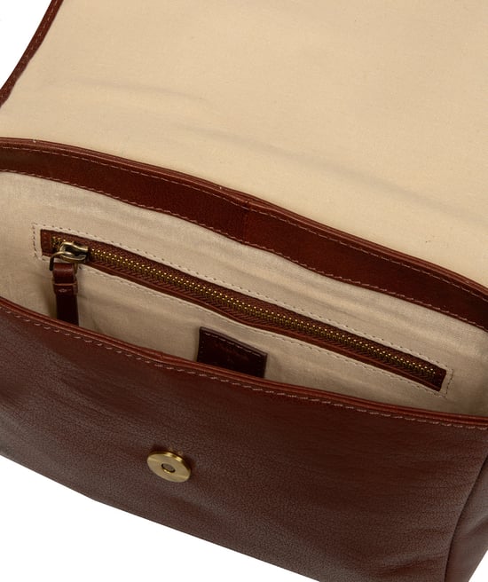 'Marina' Conker Brown Leather Cross Body Bag - Image 4