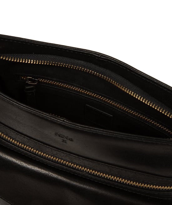 'Akia' Conker Brown & Dark Tan Leather Cross Body Phone Bag - Image 3