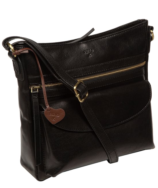 'Akia' Conker Brown & Dark Tan Leather Cross Body Phone Bag - Image 4