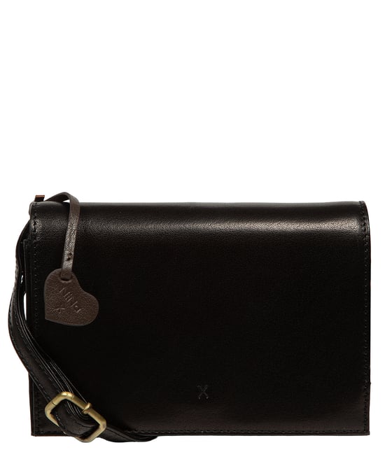 'Chiara' Black Leather Cross Body Bag - Image 1