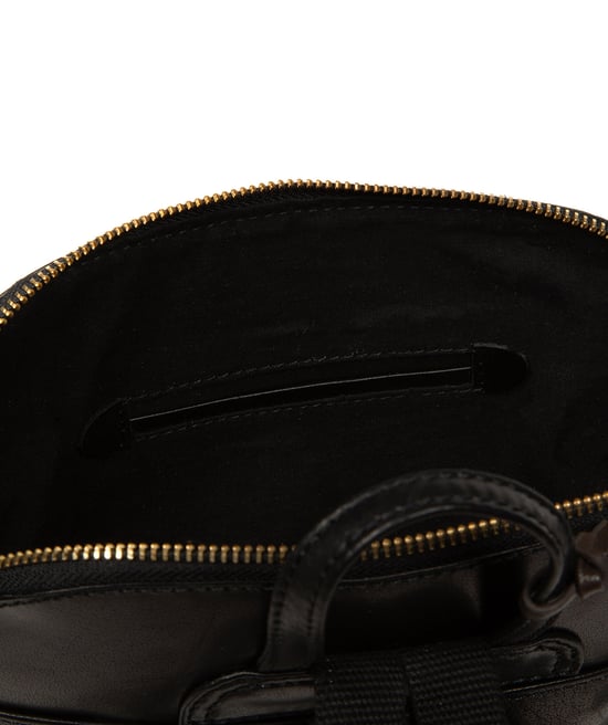 'Chiara' Black Leather Cross Body Bag - Image 4