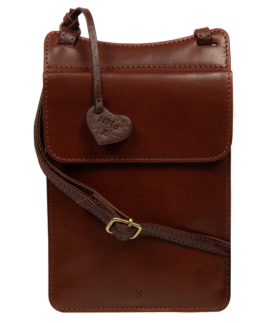 'Izara' Black Leather Cross Body Phone Bag - Image 1