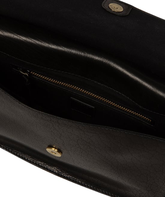 'Elettra' Black Leather Cross Body Bag - Image 3