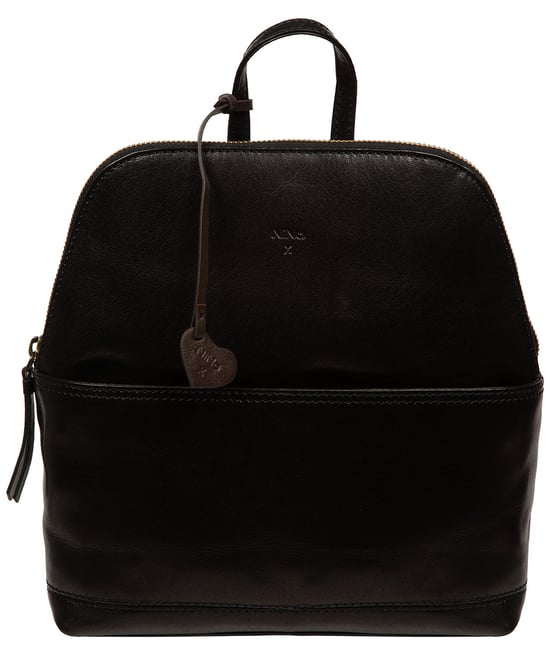 'Benedetta' Black Leather Backpack - Image 1